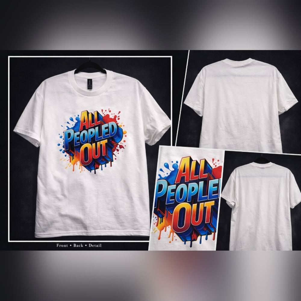 Graphic White T-Shirt with Colorful Design